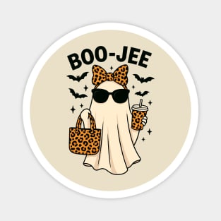 Boo Jee Ghost Shirt with Leopard Print Accessories Magnet